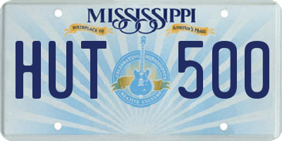 MS license plate HUT500