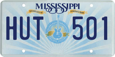 MS license plate HUT501