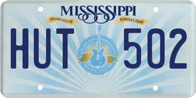 MS license plate HUT502