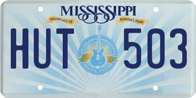 MS license plate HUT503