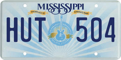 MS license plate HUT504