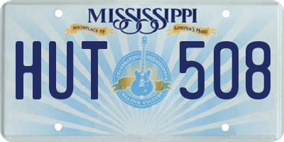 MS license plate HUT508