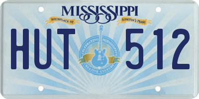 MS license plate HUT512