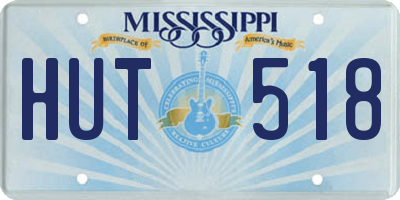 MS license plate HUT518
