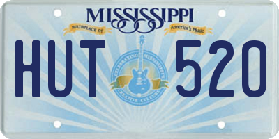 MS license plate HUT520