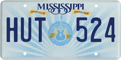 MS license plate HUT524