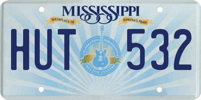 MS license plate HUT532