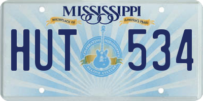 MS license plate HUT534