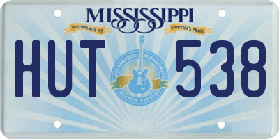 MS license plate HUT538