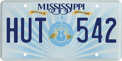 MS license plate HUT542