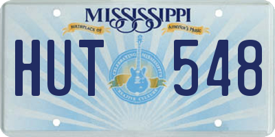 MS license plate HUT548