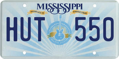 MS license plate HUT550