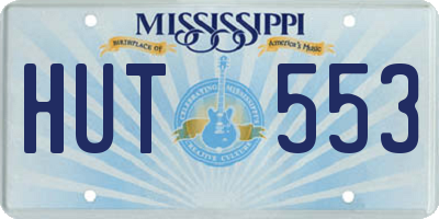MS license plate HUT553