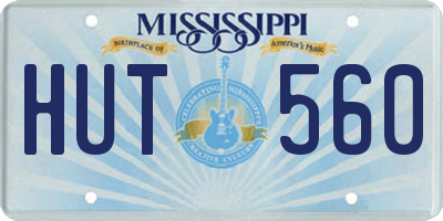 MS license plate HUT560