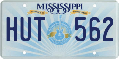 MS license plate HUT562