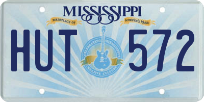 MS license plate HUT572