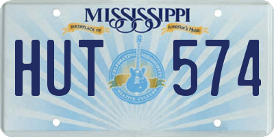 MS license plate HUT574
