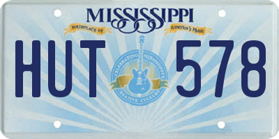 MS license plate HUT578