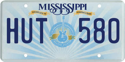 MS license plate HUT580