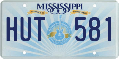 MS license plate HUT581