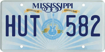 MS license plate HUT582