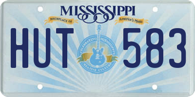 MS license plate HUT583