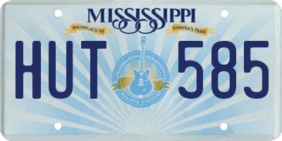 MS license plate HUT585
