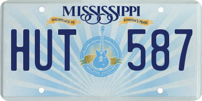 MS license plate HUT587