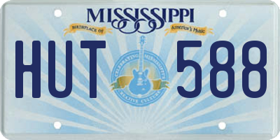 MS license plate HUT588