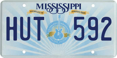 MS license plate HUT592