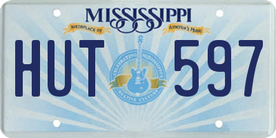 MS license plate HUT597