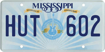 MS license plate HUT602
