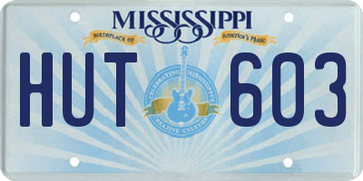 MS license plate HUT603
