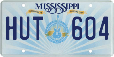 MS license plate HUT604