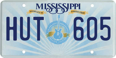 MS license plate HUT605