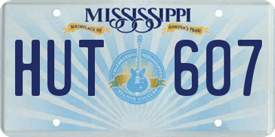 MS license plate HUT607