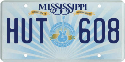 MS license plate HUT608