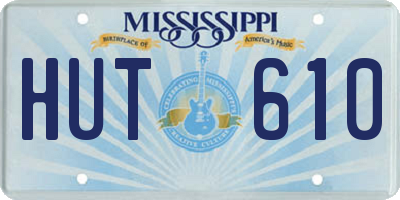 MS license plate HUT610