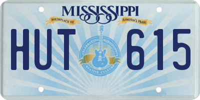 MS license plate HUT615