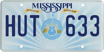 MS license plate HUT633