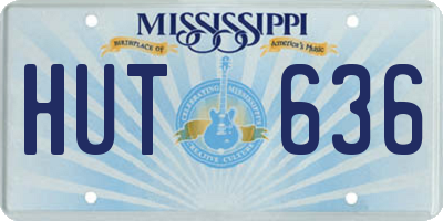 MS license plate HUT636