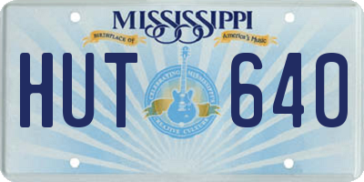 MS license plate HUT640