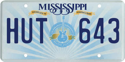 MS license plate HUT643