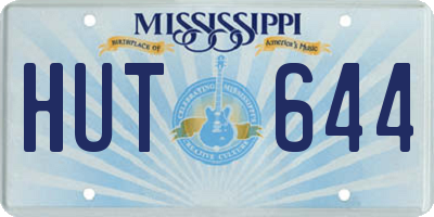 MS license plate HUT644