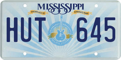 MS license plate HUT645