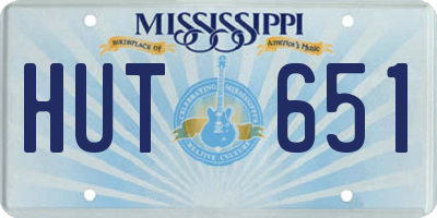 MS license plate HUT651