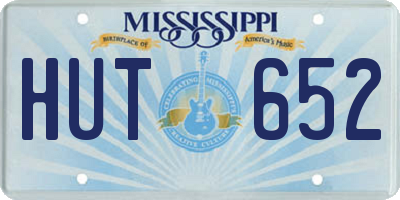 MS license plate HUT652