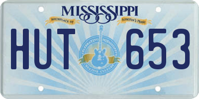 MS license plate HUT653
