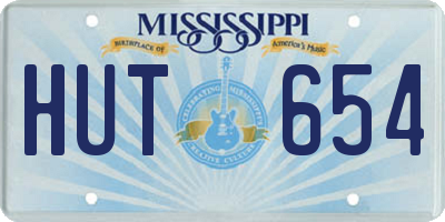 MS license plate HUT654
