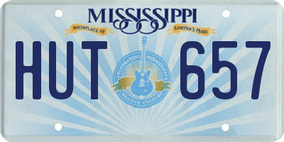 MS license plate HUT657